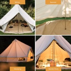 Skandika Tipii 400 Canvas Tent – Tipi-tenten – 8 Persoons Familietent - Campingtent – Muggengaas – 250 Cm Stahoogte – 400 Cm Diameter – 4000 Mm Waterkolom – Indische Tent, Partytent, Festivaltent – Outdoor, Camping, Tuin – Kamperen – Wit -Buiten Kamperen 1200x1200 198