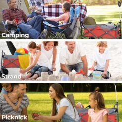 LifeGoods Bolderkar - Opvouwbaar - Tot 80KG - 94L - Wasbaar Polyester - 98x45cm - Rood/Grijs -Buiten Kamperen 1200x1200 1981