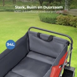 LifeGoods Bolderkar - Opvouwbaar - Tot 80KG - 94L - Wasbaar Polyester - 98x45cm - Rood/Grijs -Buiten Kamperen 1200x1200 1983