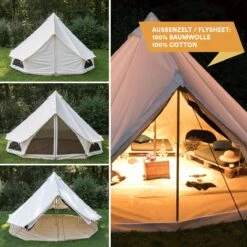 Skandika Tipii 400 Canvas Tent – Tipi-tenten – 8 Persoons Familietent - Campingtent – Muggengaas – 250 Cm Stahoogte – 400 Cm Diameter – 4000 Mm Waterkolom – Indische Tent, Partytent, Festivaltent – Outdoor, Camping, Tuin – Kamperen – Wit -Buiten Kamperen 1200x1200 199