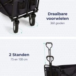 LifeGoods Bolderkar - Opvouwbaar - Draaibare Wielen - 2 Standen - 70KG Draagkracht - Zwart 12 LifeGoods Bolderkar - Opvouwbaar - Draaibare Wielen - 2 Standen - 70KG Draagkracht - Zwart -Buiten Kamperen 1200x1200 1990