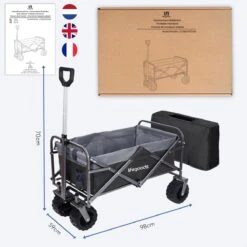 LifeGoods Bolderkar - Opvouwbaar - Tot 80KG - 94L - Wasbaar Polyester - 98x45cm - Zwart/Grijs -Buiten Kamperen 1200x1200 2002