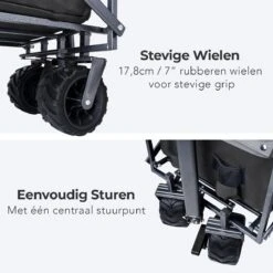 LifeGoods Bolderkar - Opvouwbaar - Tot 80KG - 94L - Wasbaar Polyester - 98x45cm - Zwart/Grijs -Buiten Kamperen 1200x1200 2006