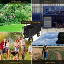 Exxen KESSER® Bolderkar, 550 Kg Belastbaar, Tuinwagen, Transportwagen, Tuinwagen, Uitneembaar Zeil, Gereedschapswagen, Handwagen, Veelzijdig Inzetbaar, Zwart -Buiten Kamperen 1200x1200 2014