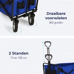 LifeGoods Bolderkar - Opvouwbaar - Draaibare Wielen - 2 Standen - 70KG Draagkracht - Blauw 12 LifeGoods Bolderkar - Opvouwbaar - Draaibare Wielen - 2 Standen - 70KG Draagkracht - Blauw -Buiten Kamperen 1200x1200 2018