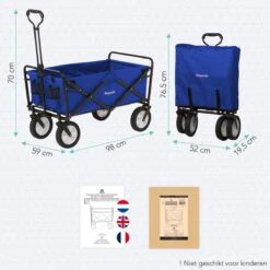 LifeGoods Bolderkar - Opvouwbaar - Draaibare Wielen - 2 Standen - 70KG Draagkracht - Blauw 17 LifeGoods Bolderkar - Opvouwbaar - Draaibare Wielen - 2 Standen - 70KG Draagkracht - Blauw -Buiten Kamperen 1200x1200 2023