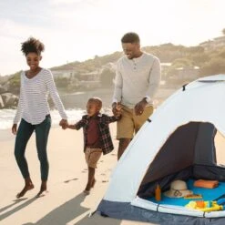 Relaxdays Strandtent Pop-up - Omkleedtent - 145x180 Cm - 2-3 Personen - Beachtent -compact - Oranje -Buiten Kamperen 1200x1200 208