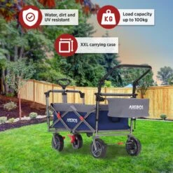 AREBOS Premium Steekwagen Met Dak Opvouwbare Tuinkar Handkar Bolderkar Blauw / Grijs 14 AREBOS Premium Steekwagen Met Dak Opvouwbare Tuinkar Handkar Bolderkar Blauw / Grijs -Buiten Kamperen 1200x1200 2084