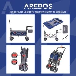 AREBOS Premium Steekwagen Met Dak Opvouwbare Tuinkar Handkar Bolderkar Blauw / Grijs 20 AREBOS Premium Steekwagen Met Dak Opvouwbare Tuinkar Handkar Bolderkar Blauw / Grijs -Buiten Kamperen 1200x1200 2088