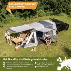 Skandika Pitea XL UP Tent – Koepeltenten - Autotent – 4 Persoons Campingtent Voor SUV, Caddy, Auto, CUV – Vrijstaand – Met/zonder Slaapcabine – Max. Stahoogte 200 Cm – Waterdicht Met 3000mm Waterkolom - 515 X 300 X 200 Cm (LxBxH) – Kamperen - Grijs 12 Skandika Pitea XL UP Tent – Koepeltenten - Autotent – 4 Persoons Campingtent Voor SUV, Caddy, Auto, CUV – Vrijstaand – Met/zonder Slaapcabine – Max. Stahoogte 200 Cm – Waterdicht Met 3000mm Waterkolom - 515 X 300 X 200 Cm (LxBxH) – Kamperen - Grijs -Buiten Kamperen 1200x1200 216