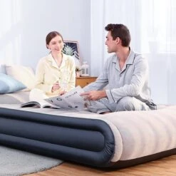 Sable Luxe Queen Size 2 Persoons Luchtmatras Met Ingebouwd Kussen, Opblaasbaar Luchtbed Met Ingebouwde Elektrische Pomp Voor Kamperen, Reizen Of Overnachtende Gasten Of Festival -Buiten Kamperen 1200x1200 228