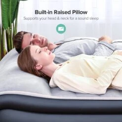 Sable Luxe Queen Size 2 Persoons Luchtmatras Met Ingebouwd Kussen, Opblaasbaar Luchtbed Met Ingebouwde Elektrische Pomp Voor Kamperen, Reizen Of Overnachtende Gasten Of Festival -Buiten Kamperen 1200x1200 231