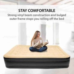 Merkloos Avenli 88030 Hoog Verhoogd Gevlokt Luchtbed | Queensize | Ingebouwde Pompen | Snelle En Gemakkelijke Inflatie -Buiten Kamperen 1200x1200 247