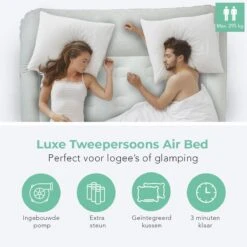 LifeGoods Luchtbed - 2 Persoons - Met Ingebouwde Pomp - Incl. Draagtas En Reparatiekit -Buiten Kamperen 1200x1200 302