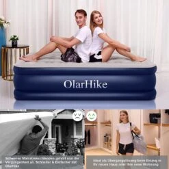 OlarHike Queen Size Luchtmatras Met Geïntegreerde Elektrische Pomp, Zelfopblazend Luchtbed, Voor 2 Personen, Premium Gastenbed, Opblaasbaar Matras Voor Camping Of Thuisgebruik, 203 X 152 X 46 Cm -Buiten Kamperen 1200x1200 351