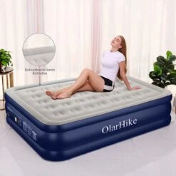 OlarHike Queen Size Luchtmatras Met Geïntegreerde Elektrische Pomp, Zelfopblazend Luchtbed, Voor 2 Personen, Premium Gastenbed, Opblaasbaar Matras Voor Camping Of Thuisgebruik, 203 X 152 X 46 Cm -Buiten Kamperen 1200x1200 352