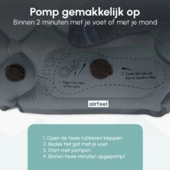 AirFeel Opblaasbaar Slaapmatje - Ingebouwde Pomp En Kussen - Lichtgewicht - 196 X 60 X 6cm - Gray -Buiten Kamperen 1200x1200 379