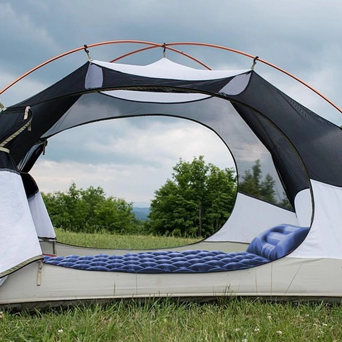 TRVLMORE Slaapmat - Zelfopblazend - 1 Persoons - Ingebouwde Pomp En Kussen - Blauw 9 TRVLMORE Slaapmat - Zelfopblazend - 1 Persoons - Ingebouwde Pomp En Kussen - Blauw - Afbeelding 9