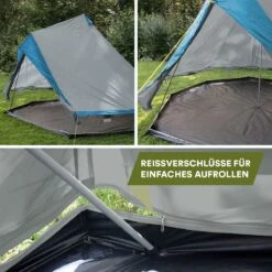 Skandika Tipii II Tent – Tipi-tenten – Teepee – 8 Persoons Campingtent – Muggengaas – 250 Cm Stahoogte – Uitneembare Tentvloer – 3000 Mm Waterkolom – Indische Tent, Partytent, Festivaltent – Outdoor, Camping, Tuin – Kamperen – Grijs/turquoise -Buiten Kamperen 1200x1200 48