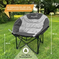 Skandika Moonchair Sirkka – Campingstoelen – Klapstoel – Vouwstoel – Kampeerstoel - Grote, Comfortabele, Campingstoel Opvouwbaar, Gepolsterd, Koelvak, Drinkhouder, Draaggreep En Draagtas, Antislipvoetjes - Max. 150 Kg – Zwart/grijs 14 Skandika Moonchair Sirkka – Campingstoelen – Klapstoel – Vouwstoel – Kampeerstoel - Grote, Comfortabele, Campingstoel Opvouwbaar, Gepolsterd, Koelvak, Drinkhouder, Draaggreep En Draagtas, Antislipvoetjes - Max. 150 Kg – Zwart/grijs -Buiten Kamperen 1200x1200 520