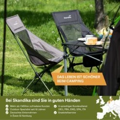 Skandika Campingstoel Compact SET – Campingstoelen – Campingstoel Tot 150 Kg Belastbaar - Kampeerstoel, Visstoel, Kleine Pakmaat, Opvouwbaar, Stabiel, Licht, Comfortabel Gepolsterd – Draagtas Meegeleverd – Vouwstoel – Kampeermeubelen – Grijs -Buiten Kamperen 1200x1200 572