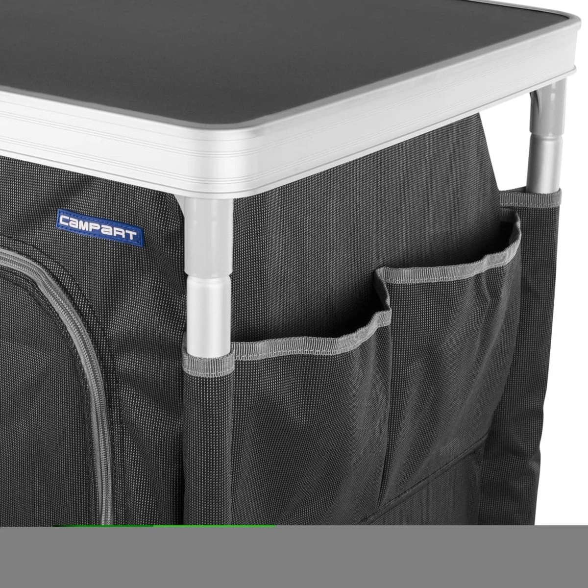 Campart Campingkast CU-0719 – Opvouwbaar En Verstelbaar - 4 Verstelbare Poten - 3 Lagen - Aluminium Frame - Grijs 6 Campart Campingkast CU-0719 – Opvouwbaar En Verstelbaar - 4 Verstelbare Poten - 3 Lagen - Aluminium Frame - Grijs - Afbeelding 6