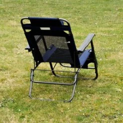 Ligstoel 155x60cm - Opvouwbaar Campingstoel Ligbed Strandstoel Tuinstoel Vouwligstoel Blauw -Buiten Kamperen 1200x1200 724