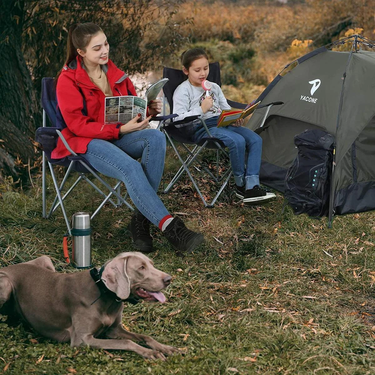 Set Van 2 Opvouwbare Campingstoelen, Klapstoelen Voor Buiten, Comfortabel, Met Armleuningen En Bekerhouders, Stabiel Frame, Draagvermogen 120 Kg - Blauw 2 Set Van 2 Opvouwbare Campingstoelen, Klapstoelen Voor Buiten, Comfortabel, Met Armleuningen En Bekerhouders, Stabiel Frame, Draagvermogen 120 Kg - Blauw - Afbeelding 2