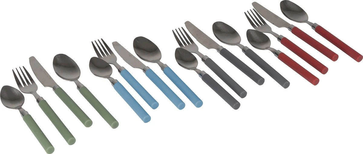 Bo-Camp Bestekset - 4-Delig - 1-Persoons - Groen 3 Bo-Camp Bestekset - 4-Delig - 1-Persoons - Groen - Afbeelding 3