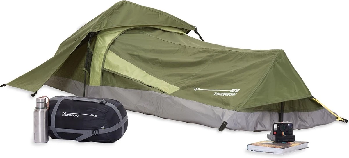 Where Tomorrow Solo Tent 220X80X50 Cm - Groen - 1 Persoons 5 Where Tomorrow Solo Tent 220X80X50 Cm - Groen - 1 Persoons - Afbeelding 5