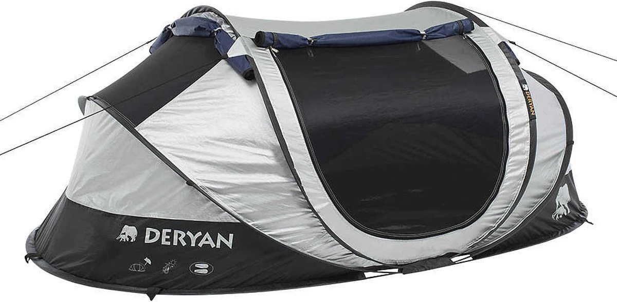 Deryan Cocoon Pop Up Tent - Slaapzak - Luchtbed - Luchtpomp - 4 Persoons - Zilver 14 Deryan Cocoon Pop Up Tent - Slaapzak - Luchtbed - Luchtpomp - 4 Persoons - Zilver - Afbeelding 14