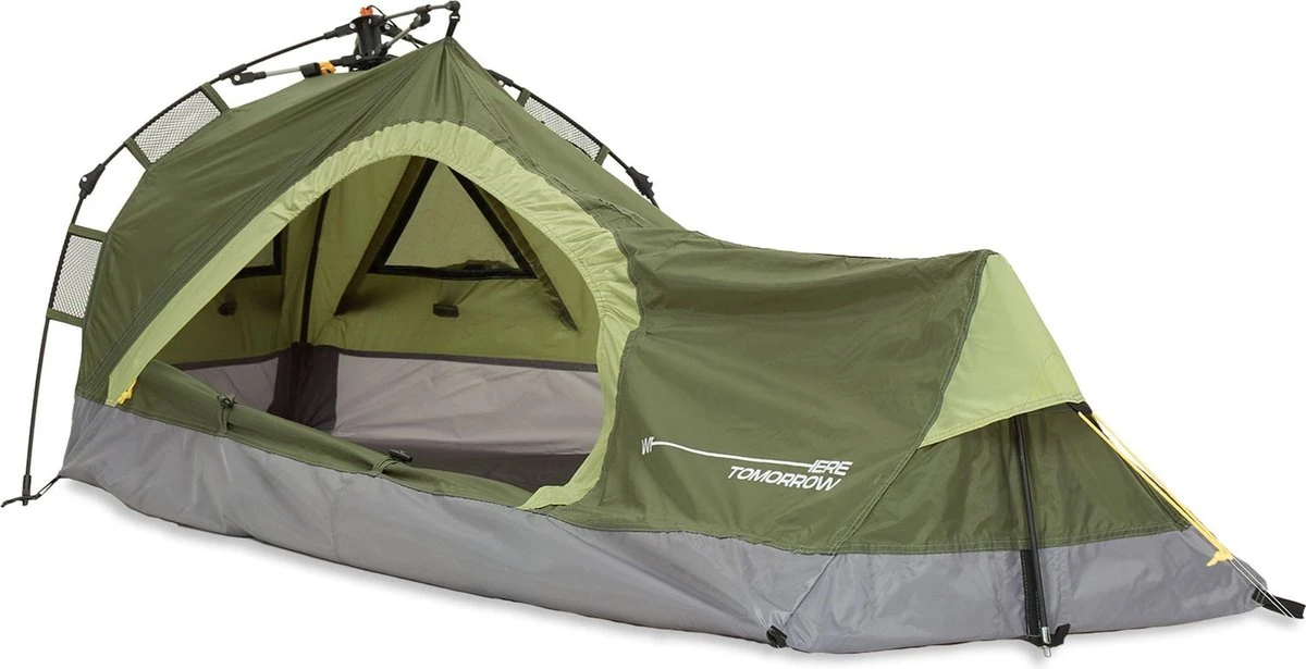 Where Tomorrow Solo Tent 225X100X57 Cm - Groen - 1 Persoons 1 Where Tomorrow Solo Tent 225X100X57 Cm - Groen - 1 Persoons