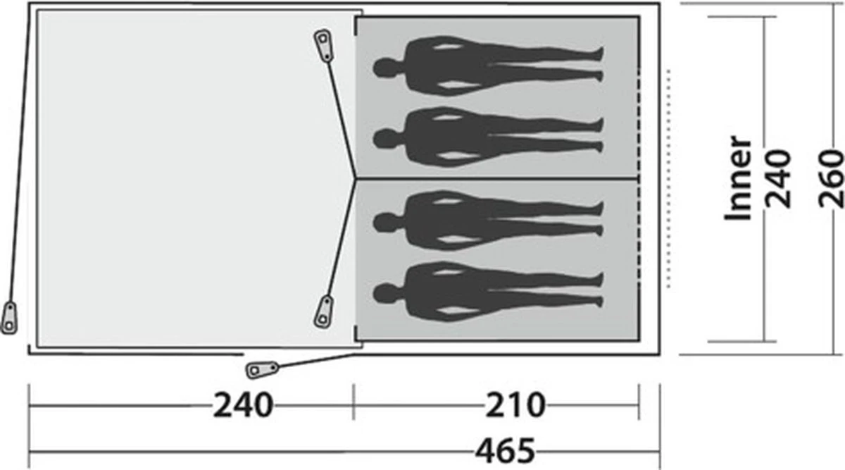 Easy Camp Tunneltent 4-persoons Galaxy 400 Staalgrijs En Blauw 2 Easy Camp Tunneltent 4-persoons Galaxy 400 Staalgrijs En Blauw - Afbeelding 2