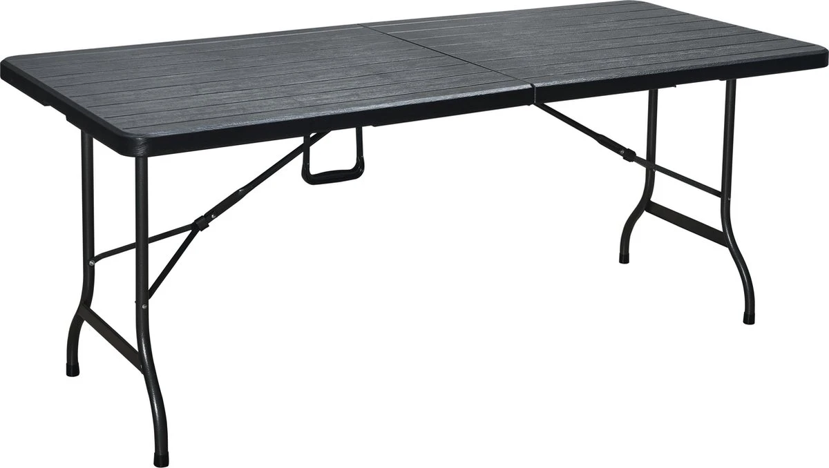 ERRO Vouwtafel - Houtlook - 180x74cm - Zwart 1 ERRO Vouwtafel - Houtlook - 180x74cm - Zwart