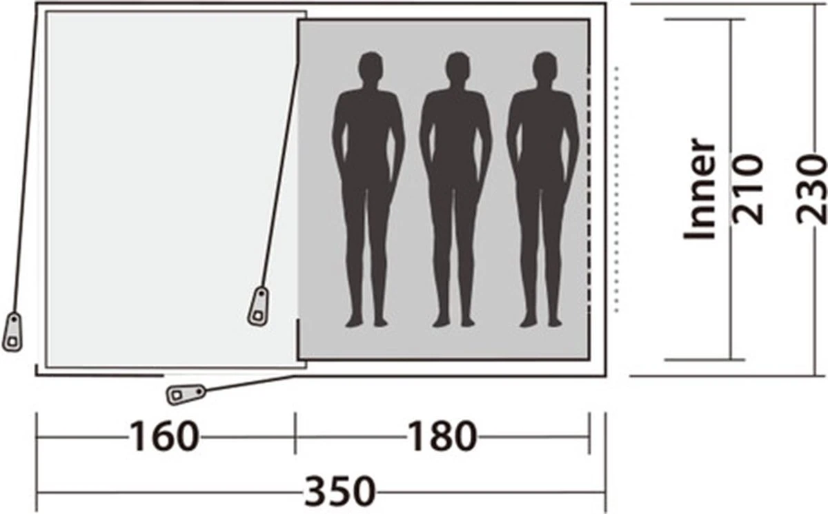 Easy Camp Tent Galaxy 300 3-persoons Rustiekgroen 3 Easy Camp Tent Galaxy 300 3-persoons Rustiekgroen - Afbeelding 3