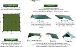 Tarp 3x3 – Olive Green -Buiten Kamperen 1200x748 6