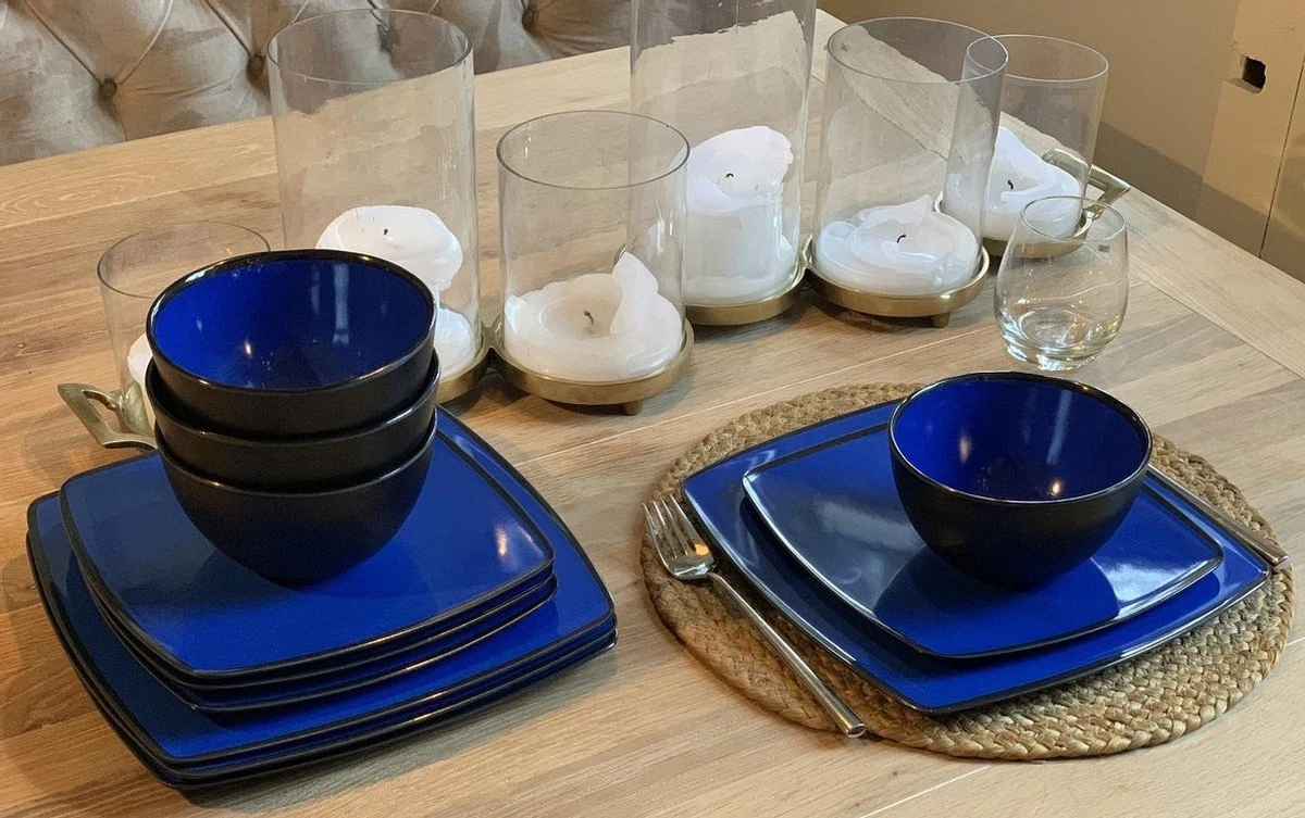 Camping Servies - 12 Delig – 100% Melamine Servies Set – Campingservies – Melamine Servies - Blue Ocean 2 Camping Servies - 12 Delig – 100% Melamine Servies Set – Campingservies – Melamine Servies - Blue Ocean - Afbeelding 2