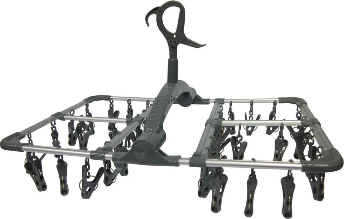 Bo-Camp Droogcarrousel Met Knijpers - Klemkleerhaak - Opvouwbaar - 36 Knijpers - Grijs 1 Bo-Camp Droogcarrousel Met Knijpers - Klemkleerhaak - Opvouwbaar - 36 Knijpers - Grijs