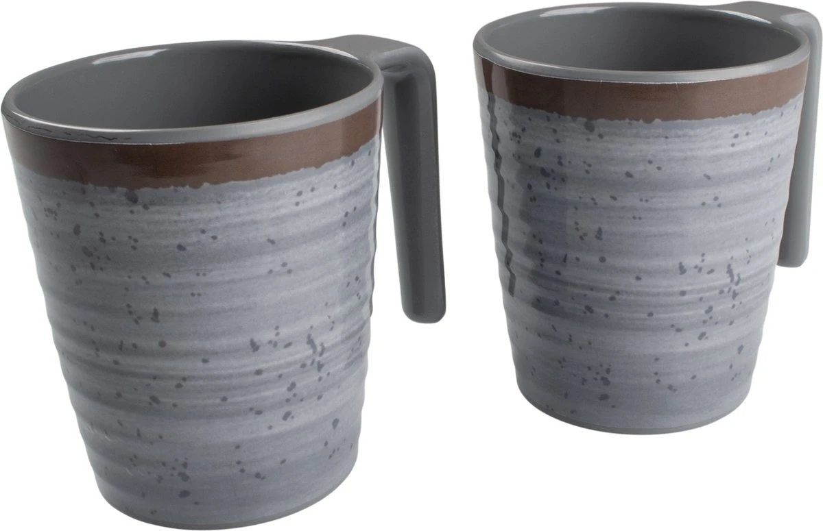 Bo-Camp - Mok - Halo - L - 4 Stuks - Grijs 2 Bo-Camp - Mok - Halo - L - 4 Stuks - Grijs - Afbeelding 2