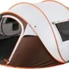 Fly Lab Luxe Pop Up Tent - Kampeer Tent - Grijs/Oranje - 4 Persoons