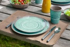 Bo-Camp Servies Halo - 12 Delig Melamine - Aqua -Buiten Kamperen 1200x800 280