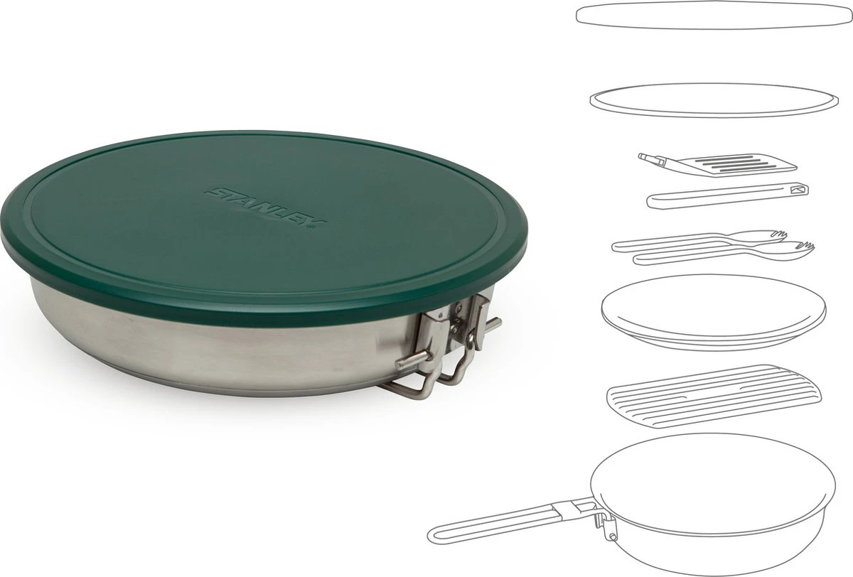 Stanley The All-In_One Fry Pan Set 1 L - Campingkookset - Stainless Steel 6 Stanley The All-In_One Fry Pan Set 1 L - Campingkookset - Stainless Steel - Afbeelding 6