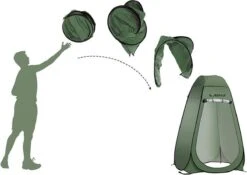 NordFalk Douchetent Pop-up 190 Cm - Camping Douche - Omkleedtent - Incl. Tentharingen En Draagtas - Groen -Buiten Kamperen 1200x848
