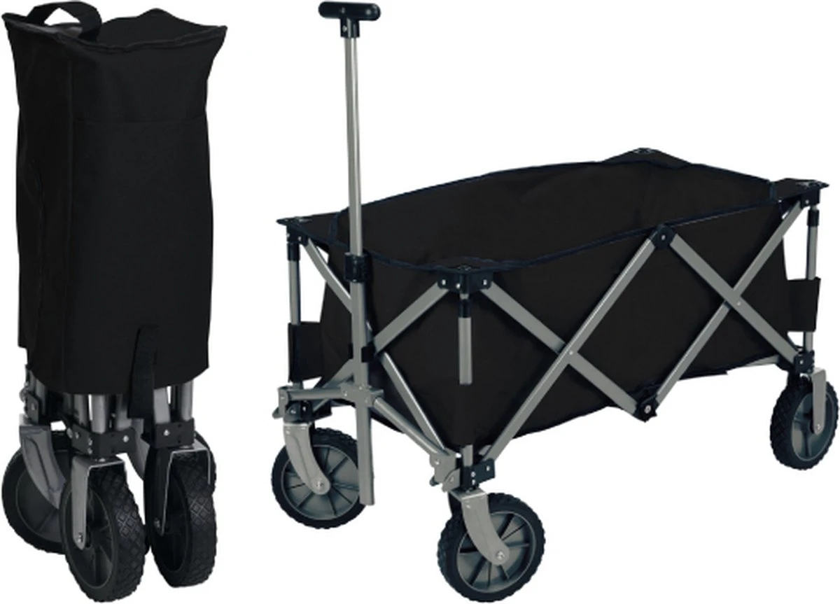 Opvouwbare Bolderkar - Zwart - 90 X 49 X 58 Cm 1 Opvouwbare Bolderkar - Zwart - 90 X 49 X 58 Cm