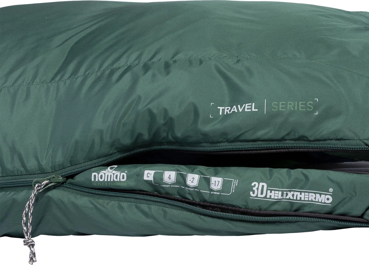 NOMAD® Triple-S Premium Plus Slaapzak (Links) | 220x80cm Groen | Lichtgewicht & Kwalitatief | Slaapzak | Incl Hoes 6 NOMAD® Triple-S Premium Plus Slaapzak (Links) | 220x80cm Groen | Lichtgewicht & Kwalitatief | Slaapzak | Incl Hoes - Afbeelding 6