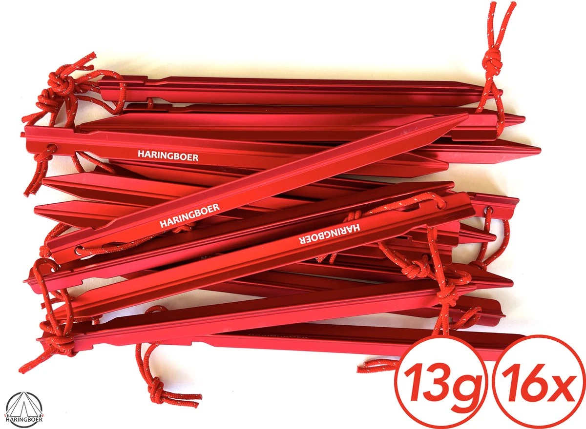 Haringboer Tentharingen - 18cm 7075-T6 Aluminium Y-haringen - Tentharingen Inclusief Haringzak 1 Haringboer Tentharingen - 18cm 7075-T6 Aluminium Y-haringen - Tentharingen Inclusief Haringzak