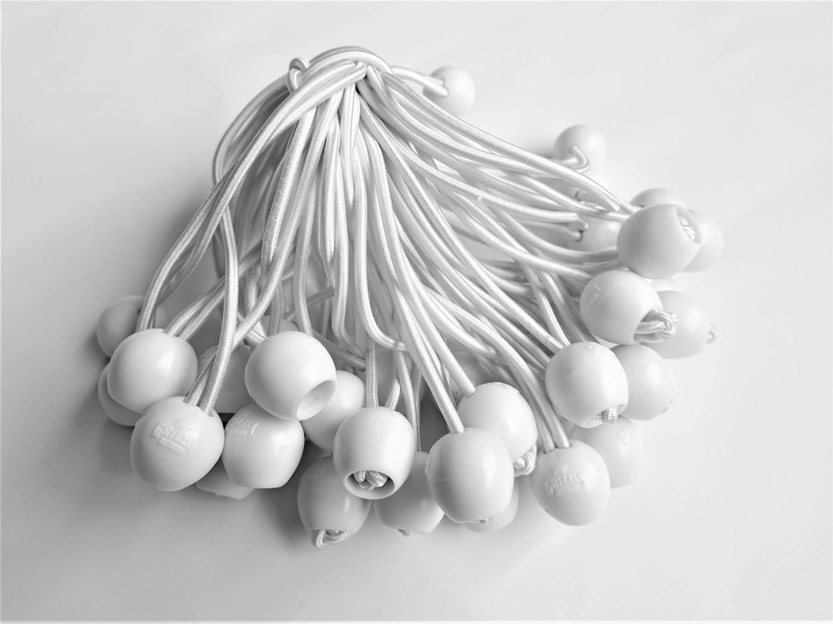 Partytent Elastiek Met Balletje | Lang| +/- 16 Cm | 40 Stuks 1 Partytent Elastiek Met Balletje | Lang| +/- 16 Cm | 40 Stuks