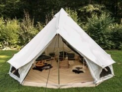 Skandika Tipii 400 Canvas Tent – Tipi-tenten – 8 Persoons Familietent - Campingtent – Muggengaas – 250 Cm Stahoogte – 400 Cm Diameter – 4000 Mm Waterkolom – Indische Tent, Partytent, Festivaltent – Outdoor, Camping, Tuin – Kamperen – Wit -Buiten Kamperen 1200x900 12