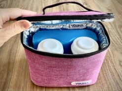 Youha® Koeltas Met Koelelement - Babymelk Koelen - Moderne Moedermelk Tas - Babymelk Koud Houden - Handig Draadbaar - Kleur: Roze/Paars -Buiten Kamperen 1200x900 51