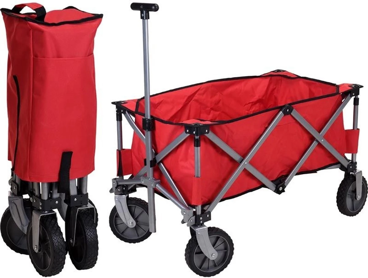 KOOPMAN Opvouwbare Bolderkar | Rood | 90 X 49 X 58 Cm 1 KOOPMAN Opvouwbare Bolderkar | Rood | 90 X 49 X 58 Cm